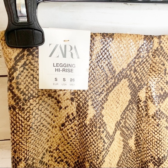 Zara Bloggers Favorite High Rise Zip Ankle Animal Snakeskin Print Leggings - Picture 12 of 15